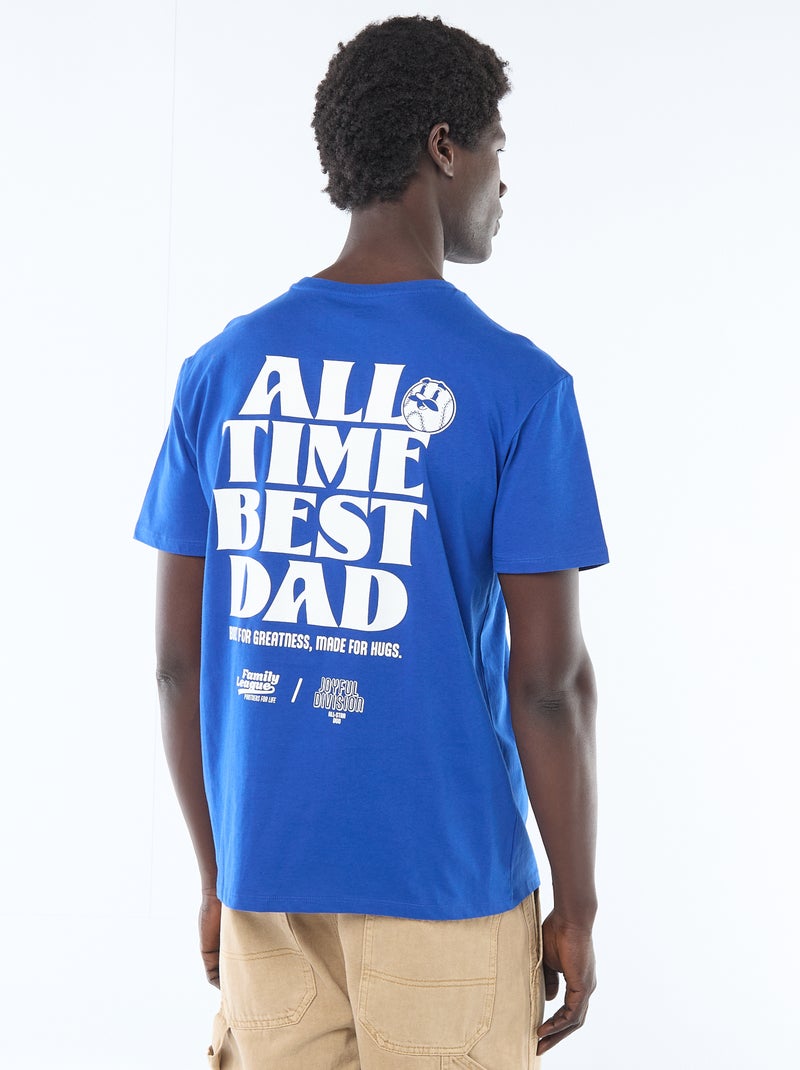 T-shirt in jersey a maniche corte con stampa fronte/retro Blu - Kiabi