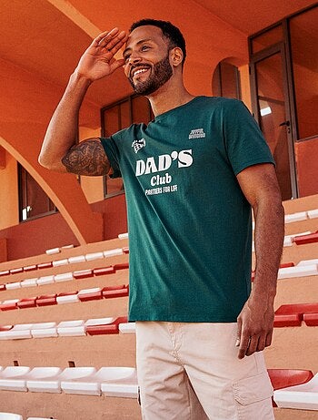 T-shirt in jersey a maniche corte con stampa fronte/retro