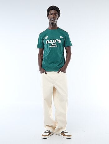 T-shirt in jersey a maniche corte con stampa fronte/retro