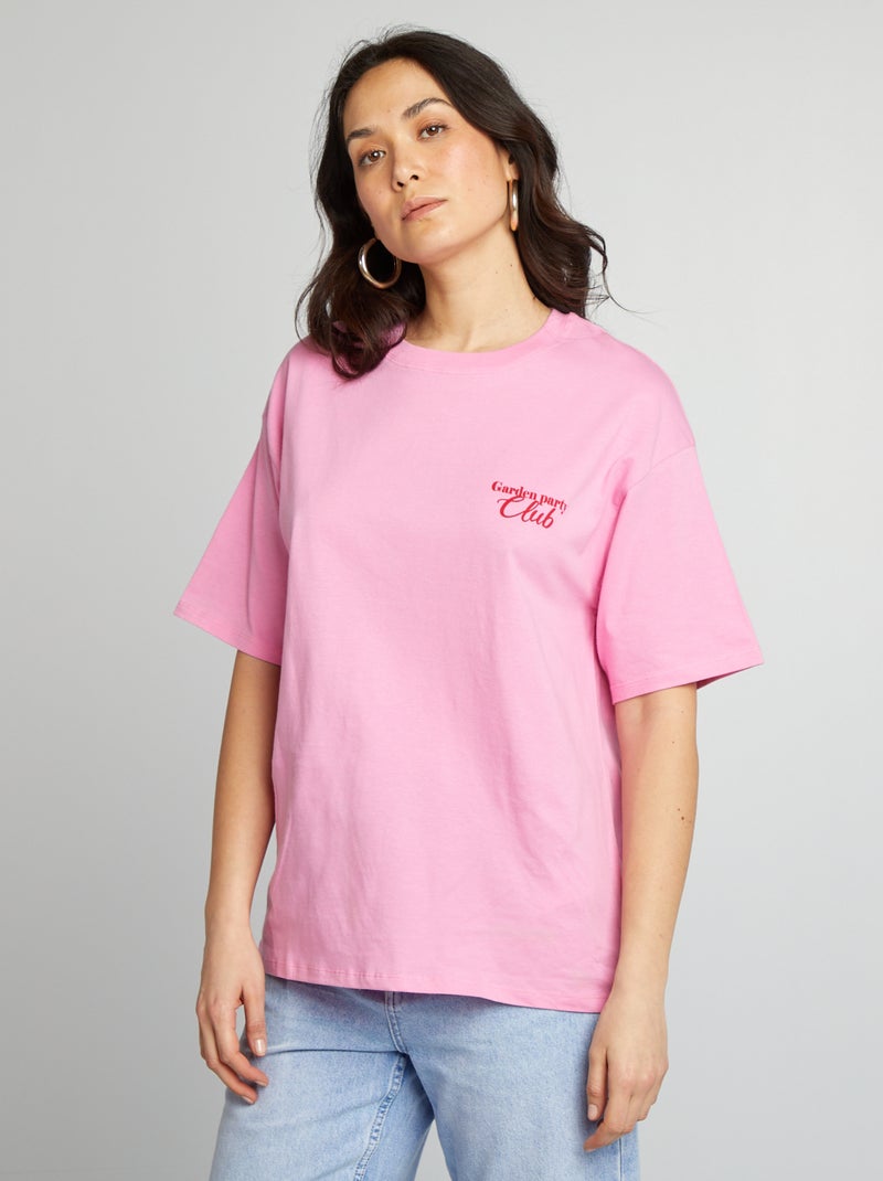 TULLUN Maglietta Donna Personalizzabile – Rosa Fucsia, Taglia L, 100% Cotone