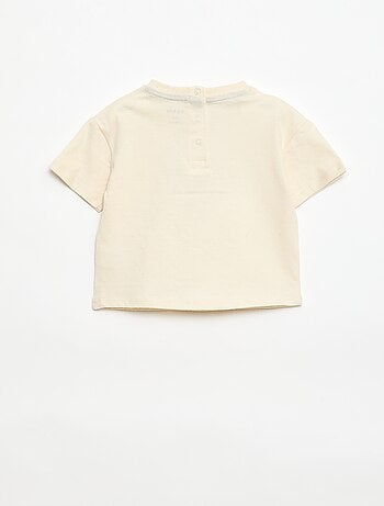 T-shirt in jersey a maniche corte con taschino stampato