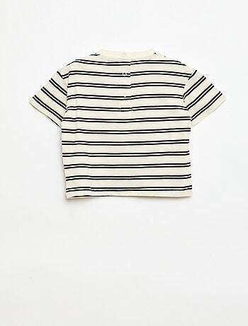 T-shirt in jersey a maniche corte con taschino stampato