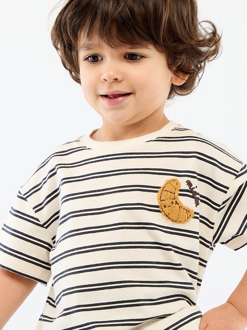 T-shirt in jersey a maniche corte con taschino stampato - Kiabi