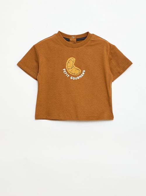 T-shirt in jersey a maniche corte con taschino stampato - Kiabi