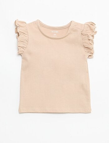 T-shirt in jersey a maniche corte con volant