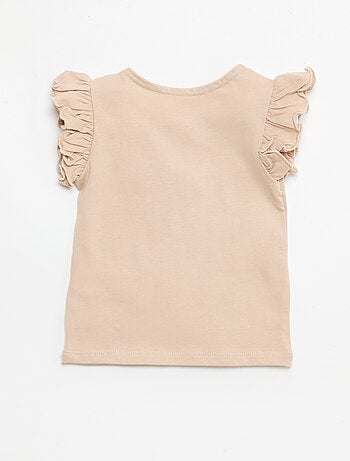 T-shirt in jersey a maniche corte con volant