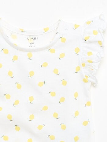 T-shirt in jersey a maniche corte con volant