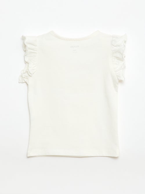 T-shirt in jersey a maniche corte con volant - Kiabi