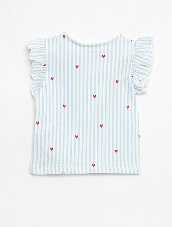 T-shirt in jersey a maniche corte con volant
