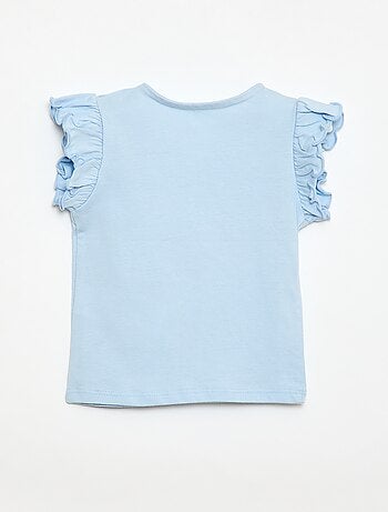 T-shirt in jersey a maniche corte con volant
