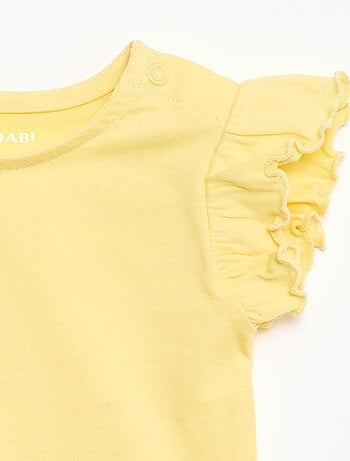 T-shirt in jersey a maniche corte con volant