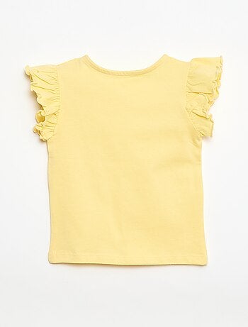 T-shirt in jersey a maniche corte con volant