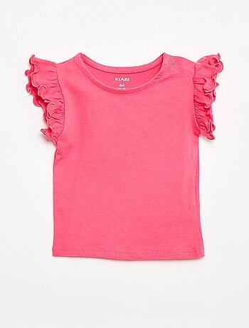 T-shirt in jersey a maniche corte con volant