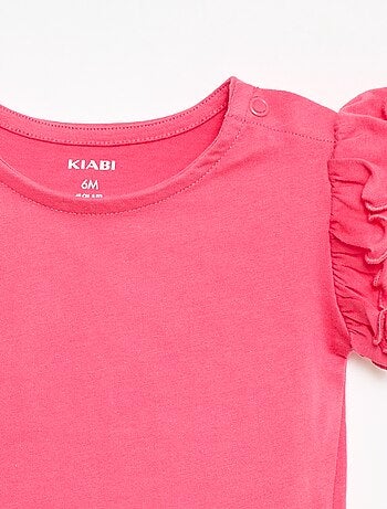 T-shirt in jersey a maniche corte con volant