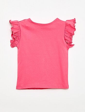 T-shirt in jersey a maniche corte con volant