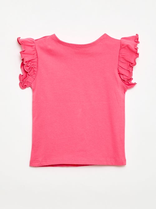 T-shirt in jersey a maniche corte con volant - Kiabi