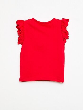 T-shirt in jersey a maniche corte con volant