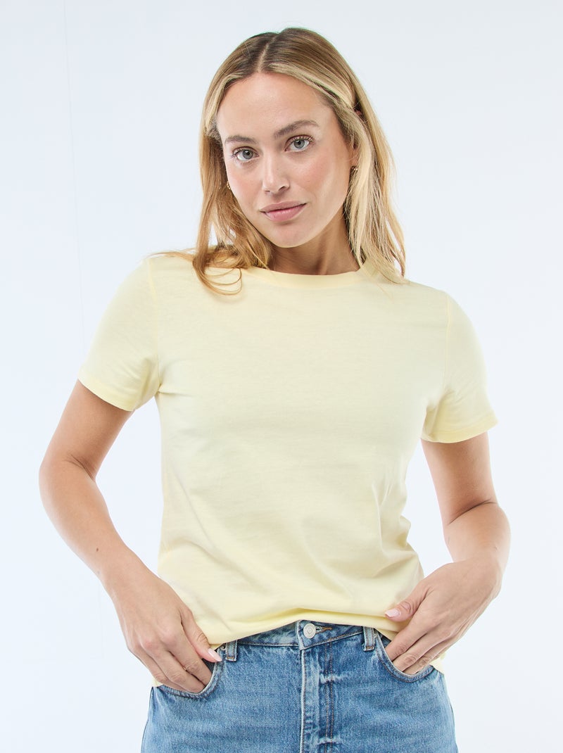 T-shirt in jersey a maniche corte Giallo - Kiabi