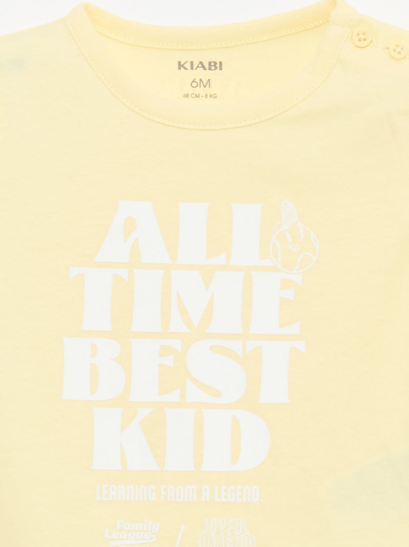 T-shirt in jersey a maniche corte Giallo - Kiabi