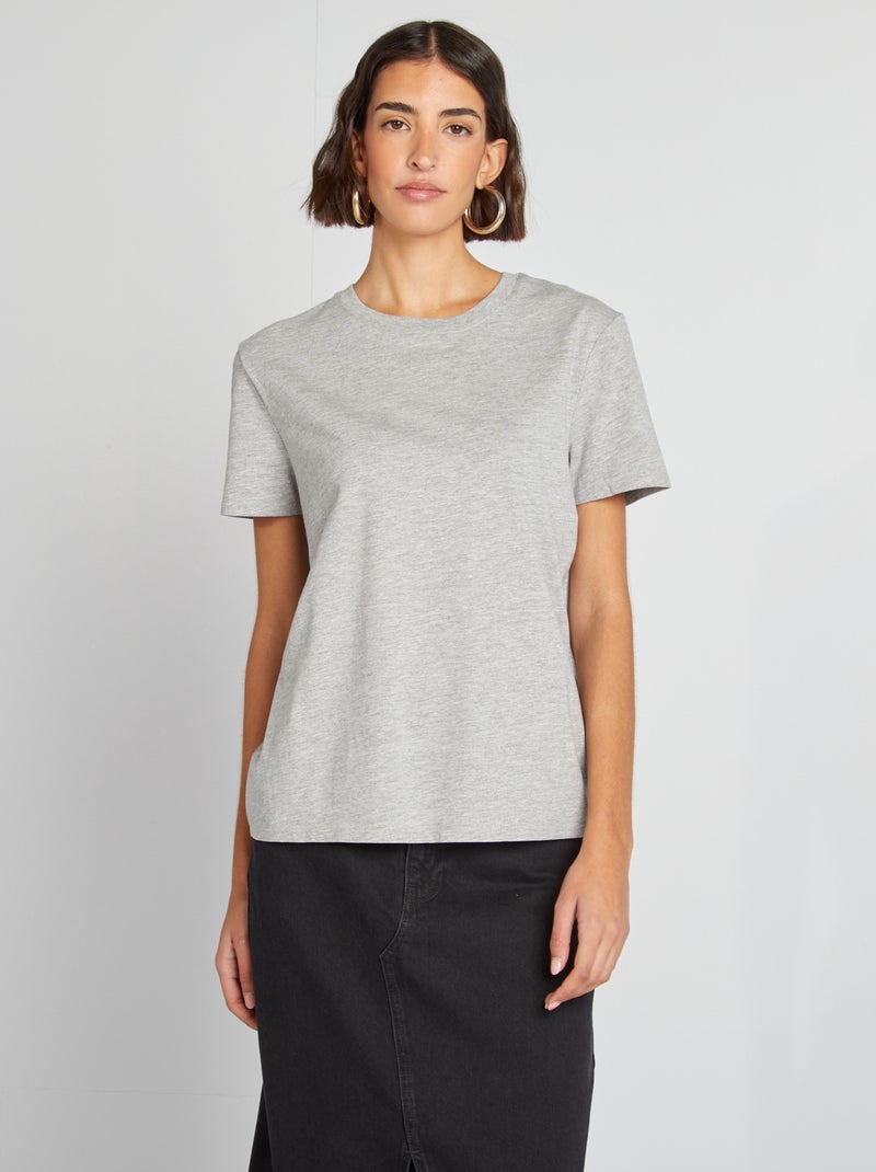 T-shirt in jersey a maniche corte GRIGIO - Kiabi
