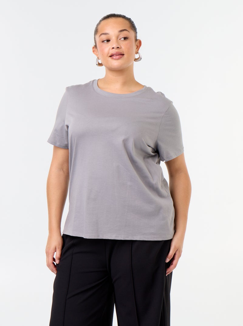T-shirt in jersey a maniche corte Grigio - Kiabi