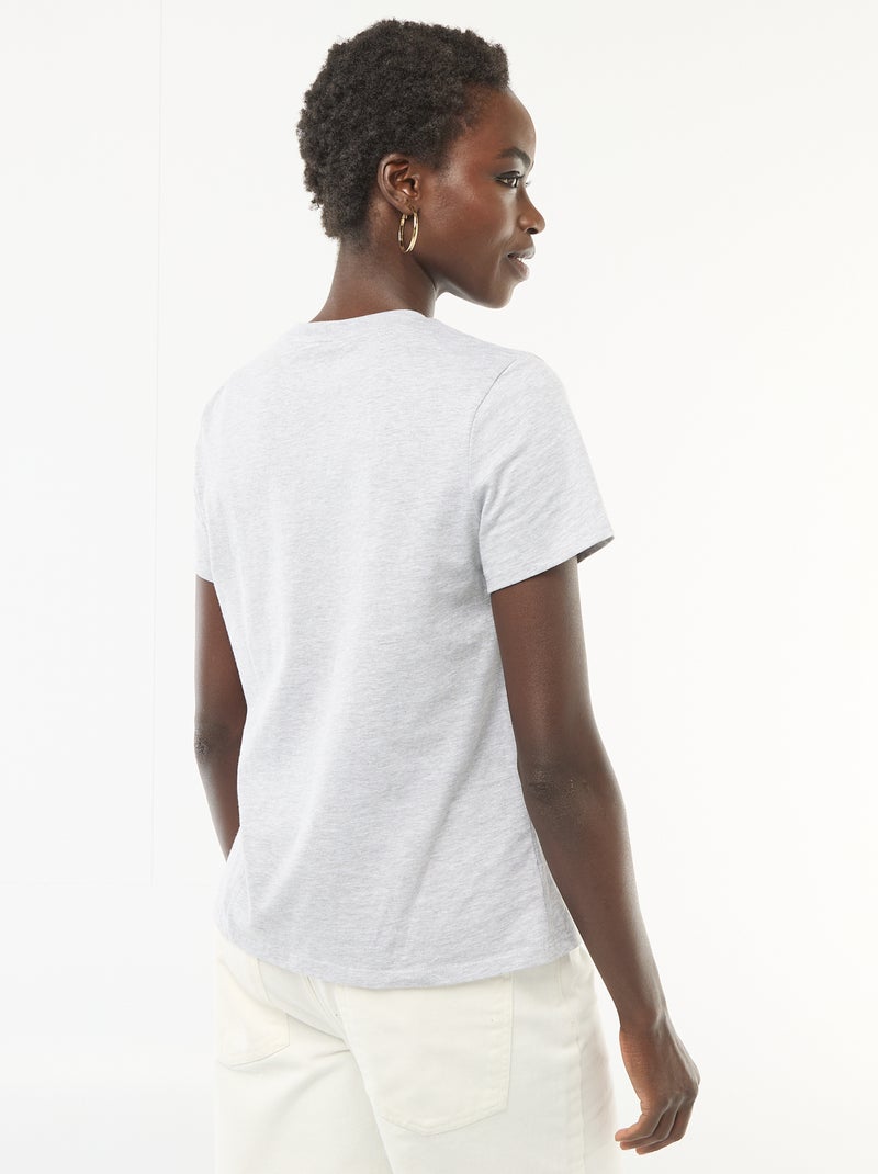T-shirt in jersey a maniche corte Grigio - Kiabi