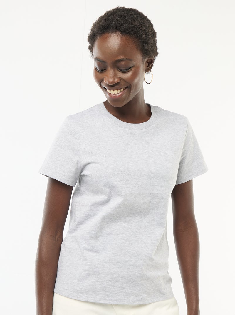 T-shirt in jersey a maniche corte Grigio - Kiabi