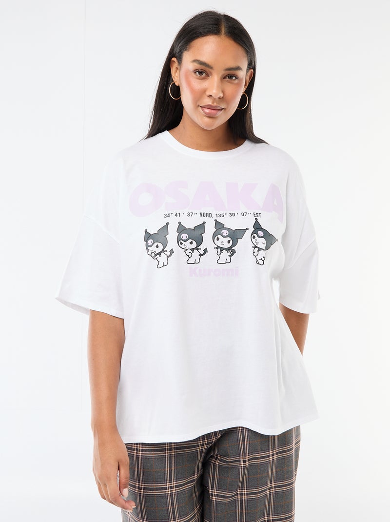 T-shirt in jersey a maniche corte 'Kuromi' Bianco - Kiabi