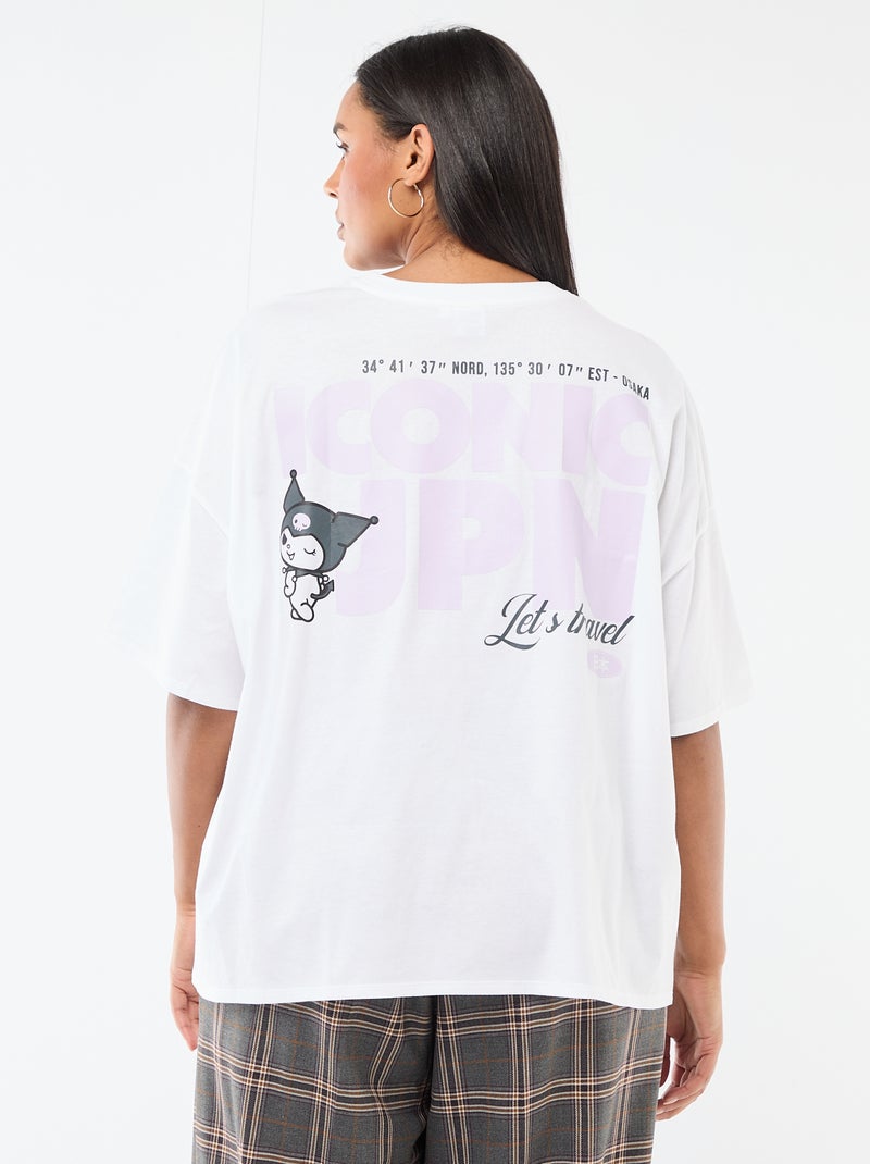 T-shirt in jersey a maniche corte 'Kuromi' Bianco - Kiabi