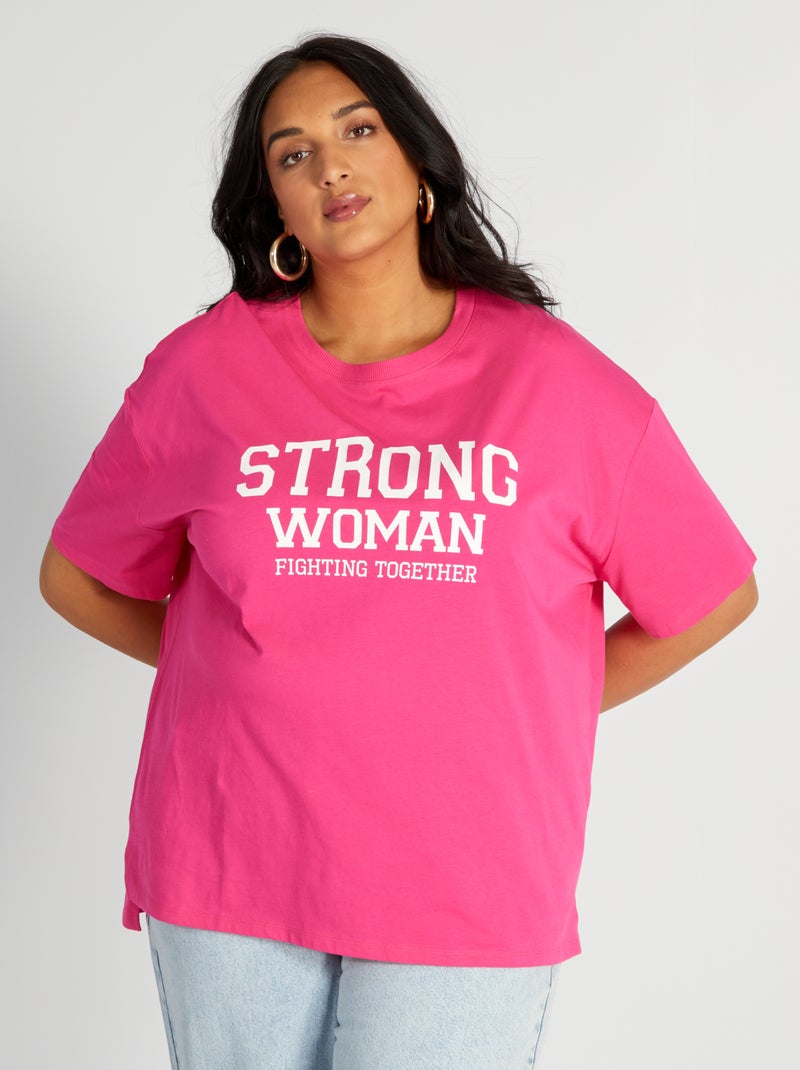 T-shirt in jersey a maniche corte ROSA - Kiabi