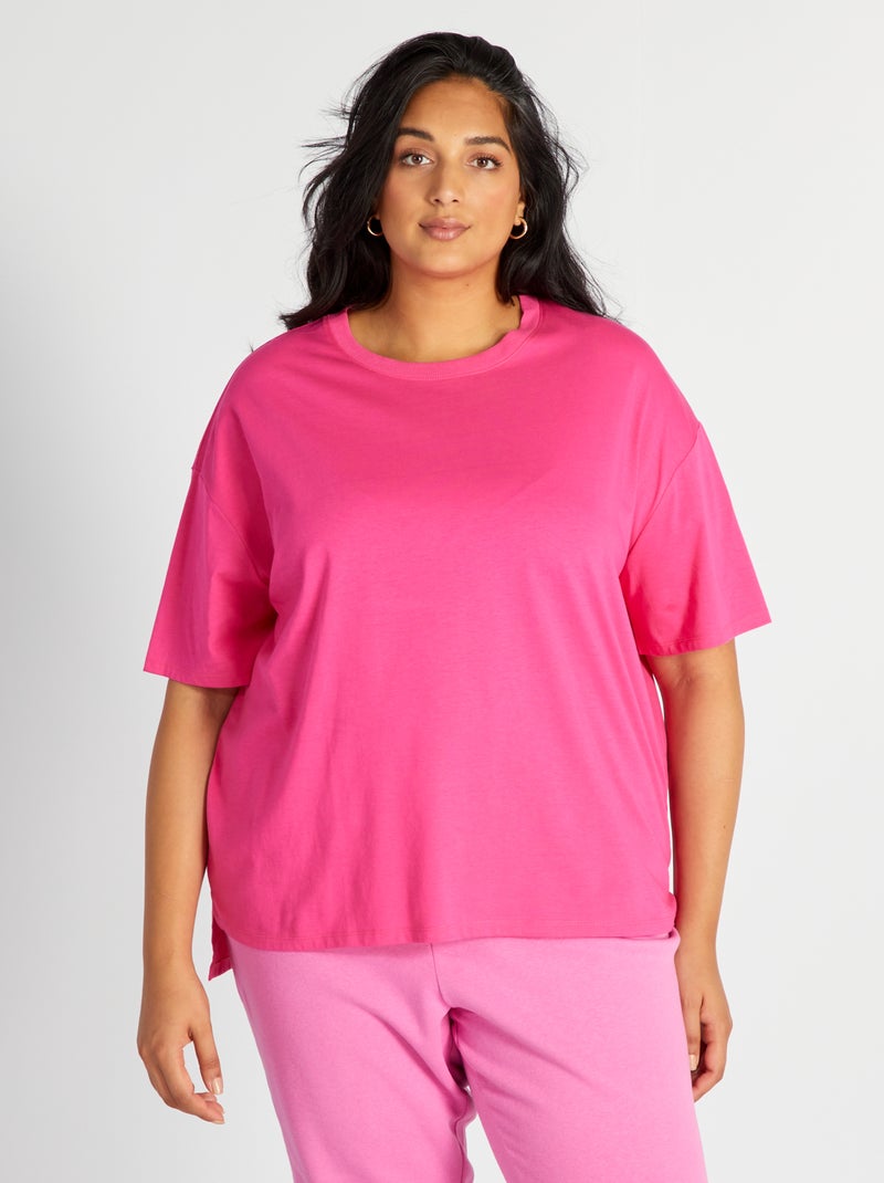T-shirt in jersey a maniche corte ROSA - Kiabi