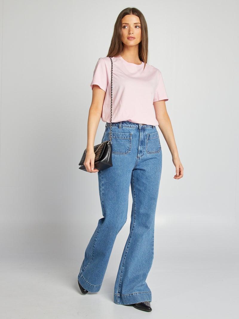 T-shirt in jersey a maniche corte ROSA - Kiabi