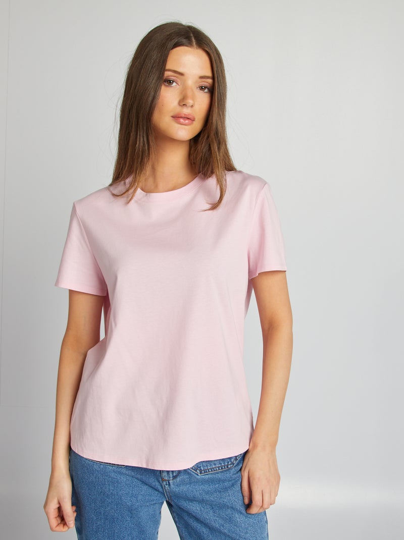 T-shirt in jersey a maniche corte ROSA - Kiabi