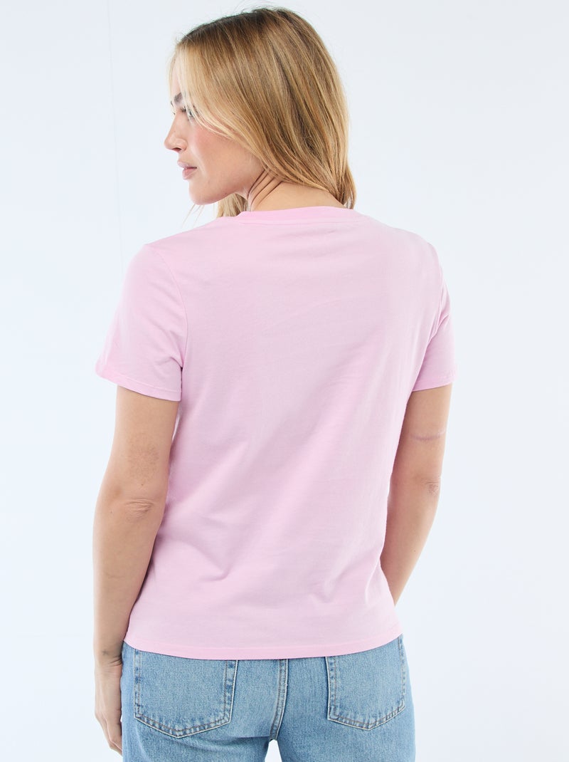 T-shirt in jersey a maniche corte Rosa - Kiabi