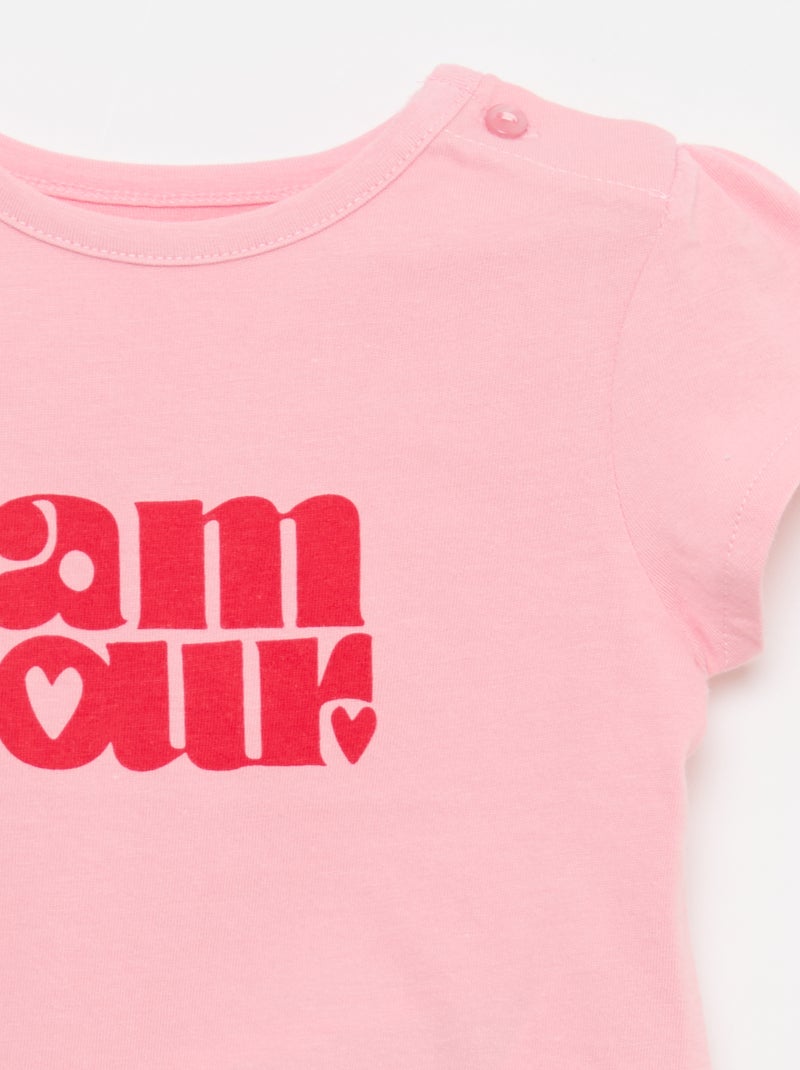 T-shirt in jersey a maniche corte Rosa - Kiabi