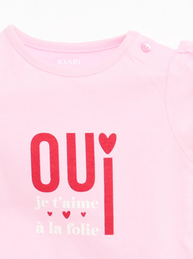 T-shirt in jersey a maniche corte Rosa - Kiabi