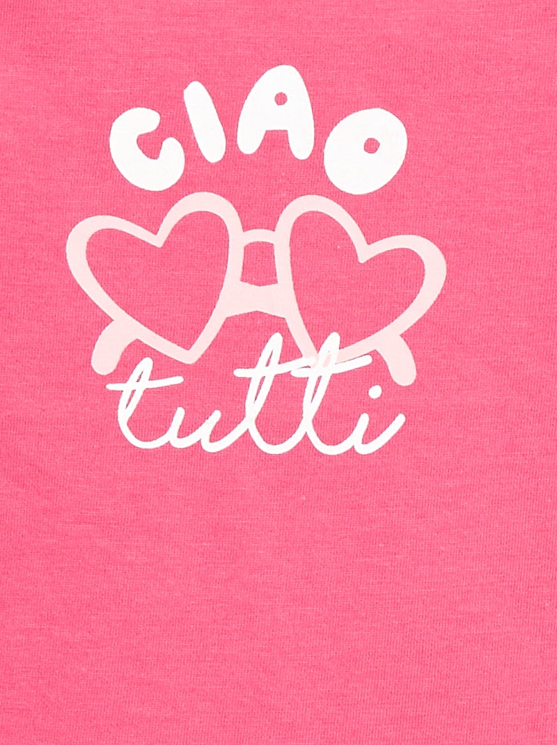 T-shirt in jersey a maniche corte Rosa - Kiabi