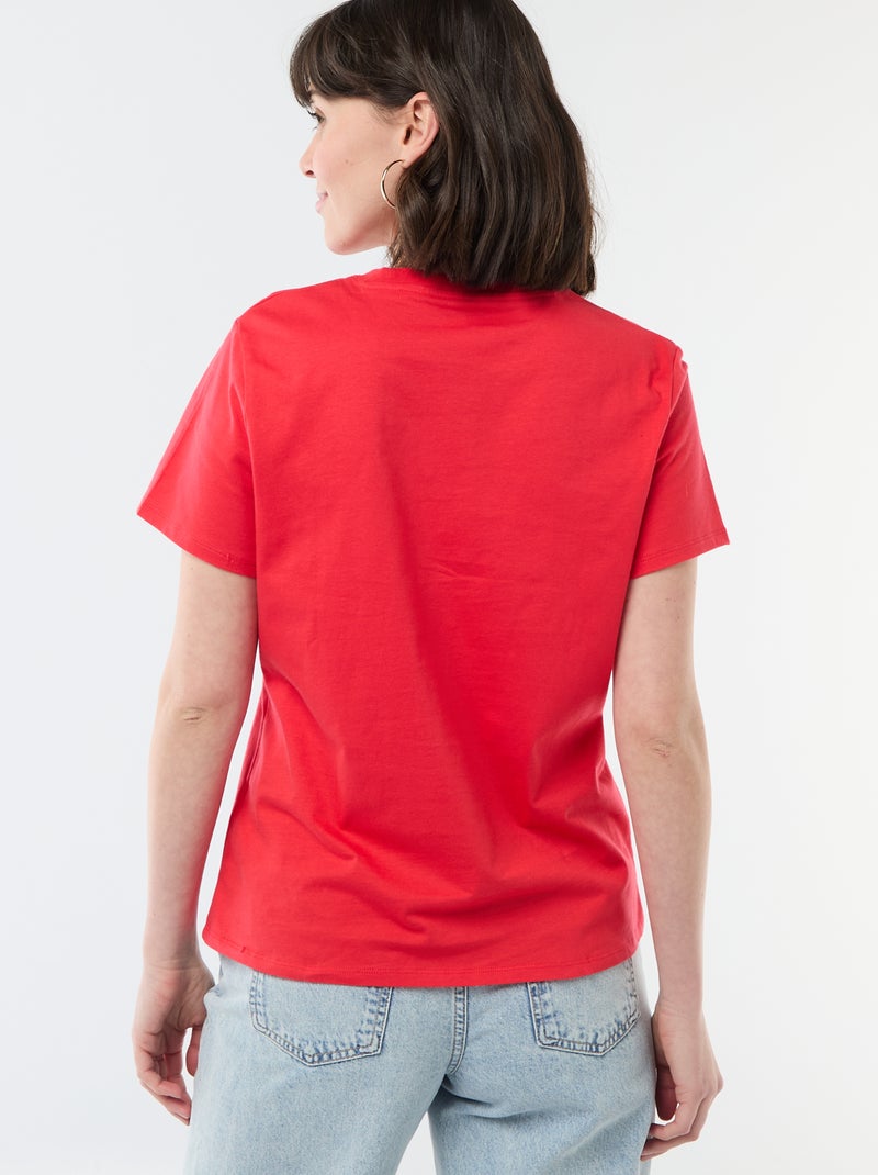 T-shirt in jersey a maniche corte Rosso - Kiabi