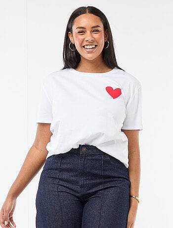 T-shirt in jersey a maniche corte 'SI'