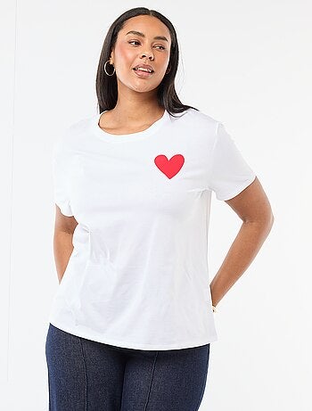 T-shirt in jersey a maniche corte 'SI'