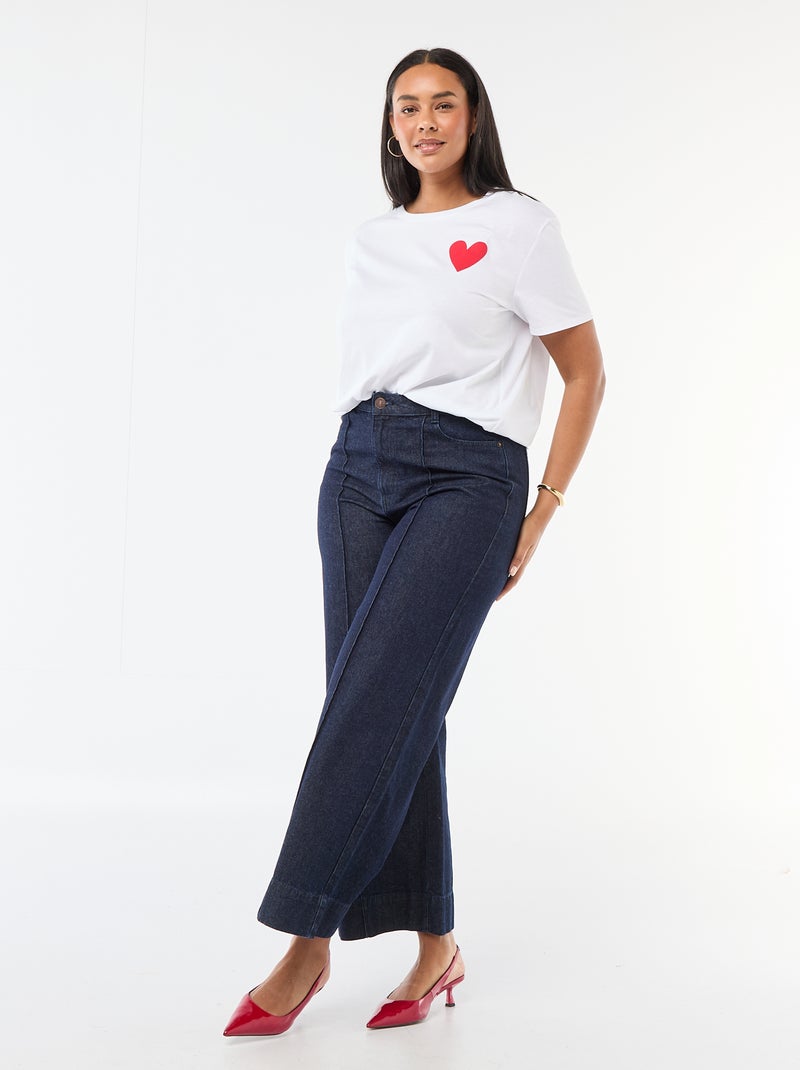 T-shirt in jersey a maniche corte 'SI' BIANCO - Kiabi