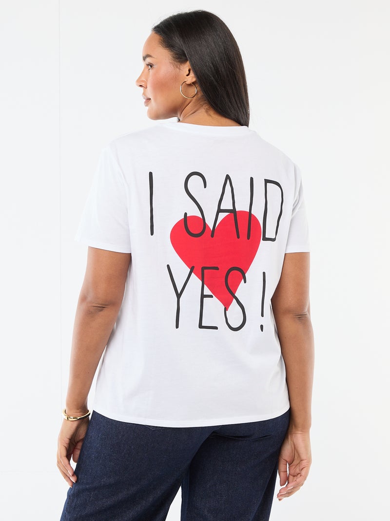 T-shirt in jersey a maniche corte 'SI' BIANCO - Kiabi
