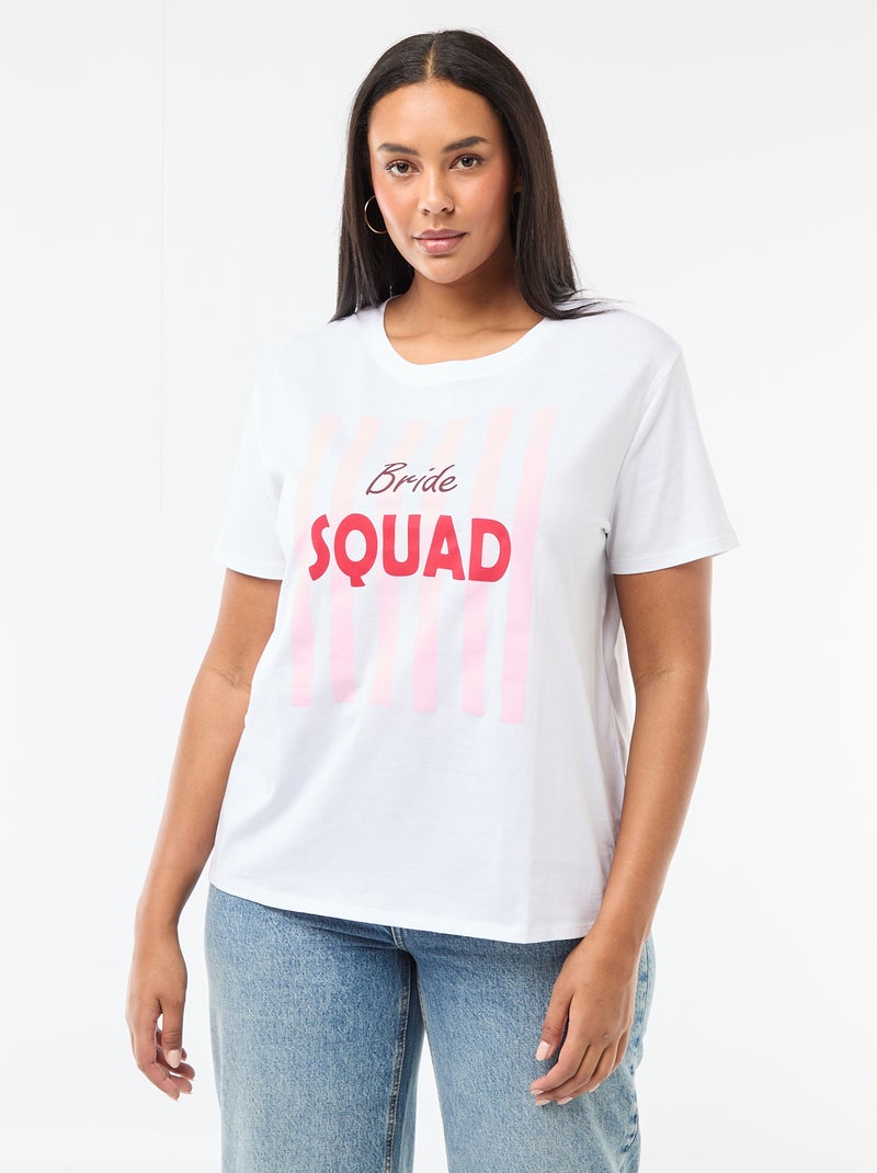 T-shirt in jersey a maniche corte 'SI' Blu - Kiabi