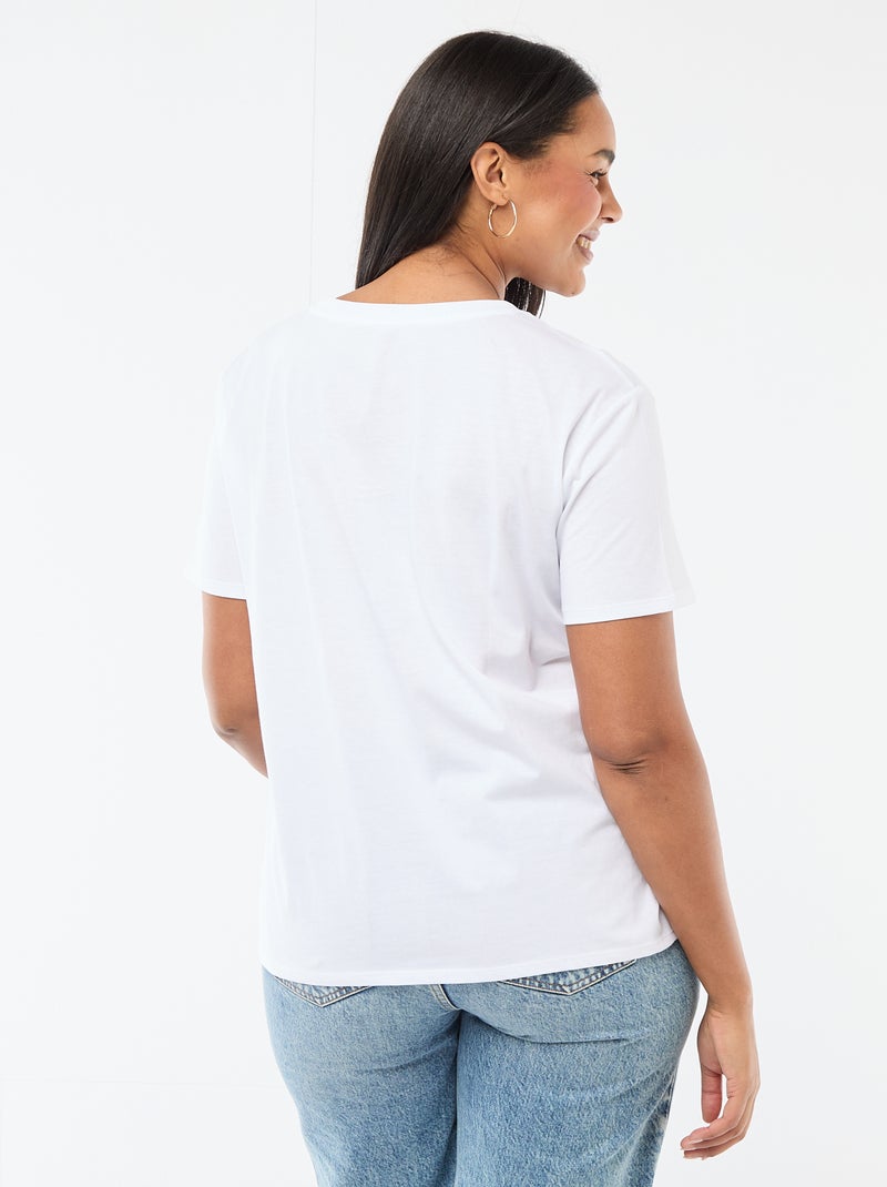 T-shirt in jersey a maniche corte 'SI' Blu - Kiabi