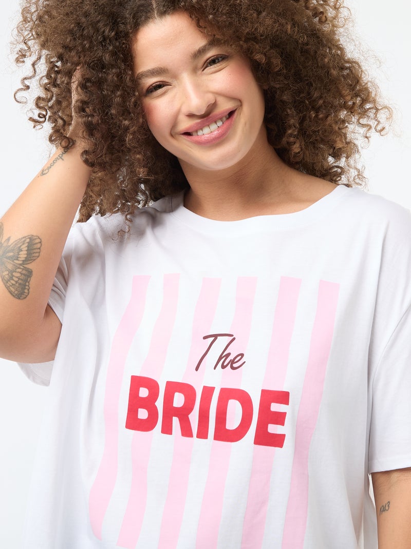 T-shirt in jersey a maniche corte 'SI' Blu - Kiabi