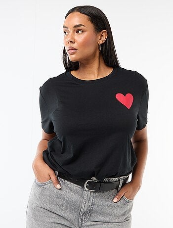 T-shirt in jersey a maniche corte 'SI'