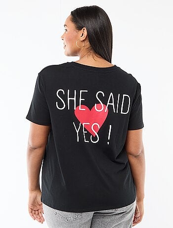 T-shirt in jersey a maniche corte 'SI'