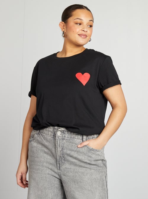 T-shirt in jersey a maniche corte 'SI' - Kiabi