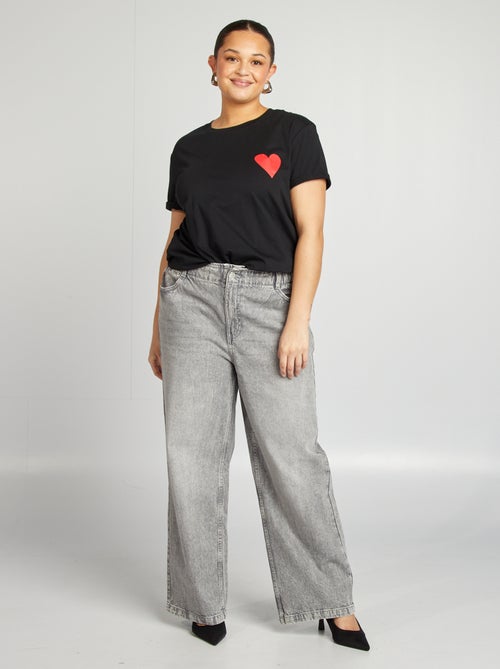 T-shirt in jersey a maniche corte 'SI' - Kiabi