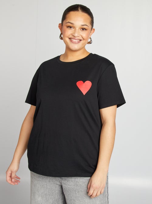 T-shirt in jersey a maniche corte 'SI' - Kiabi